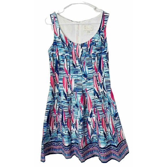 Pappagallo Dress 8 Sailboats Painting Wearable Art Nautical Vacation Cotton Soft - Picture 1 of 12